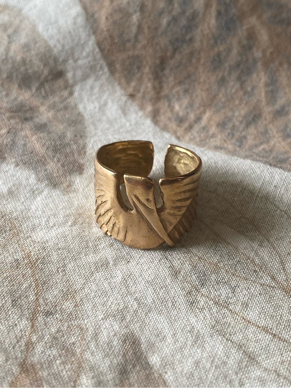 Bronze Pelican petite ring Mimosa Handcrafted
